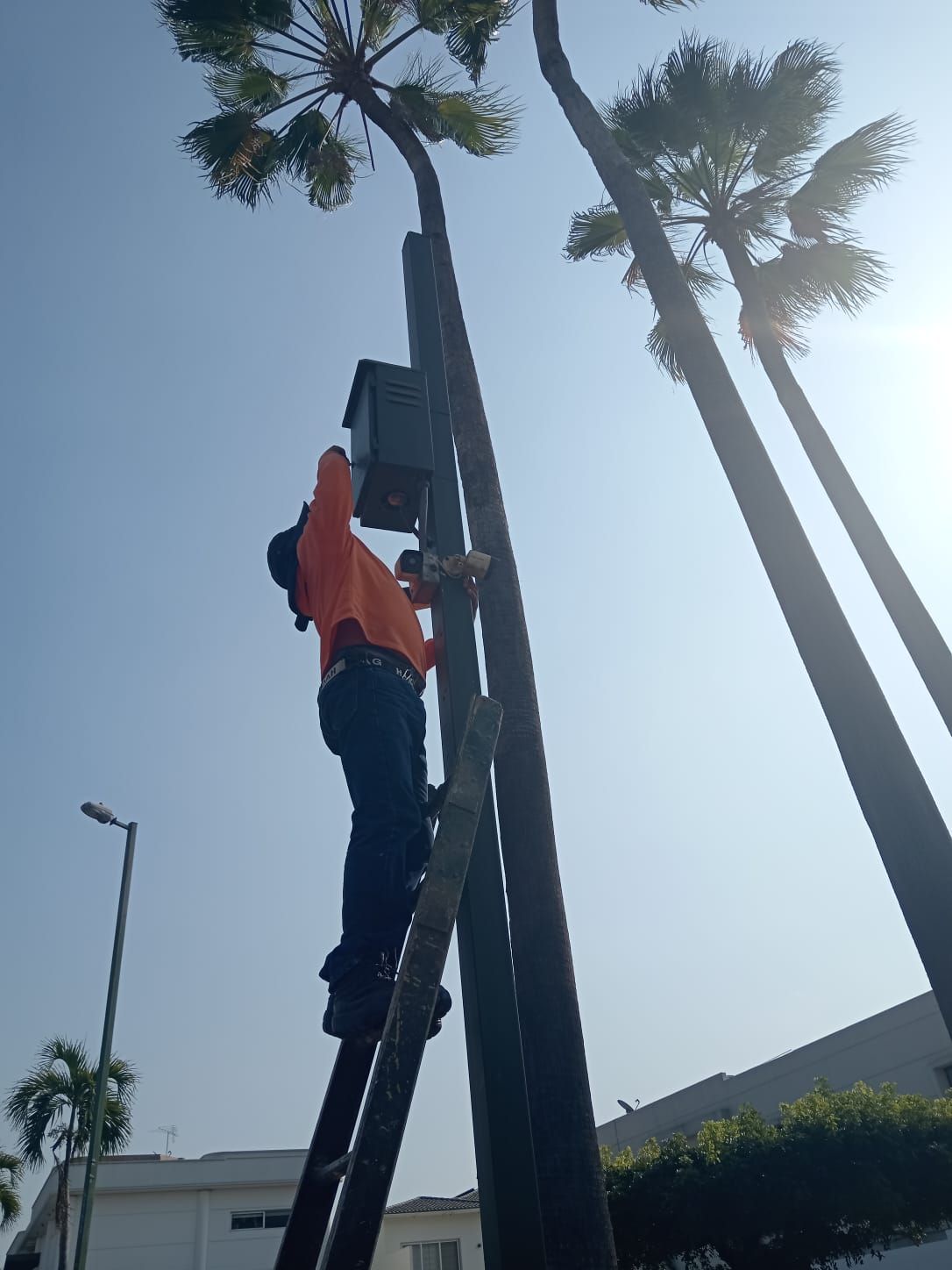 Instalación de cámara en exteriores